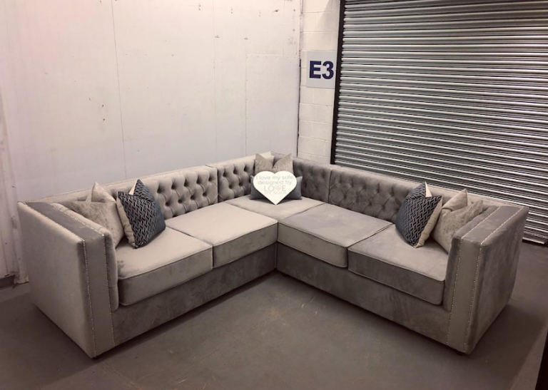 grey color sofa in l shape design for pakistan islamabad