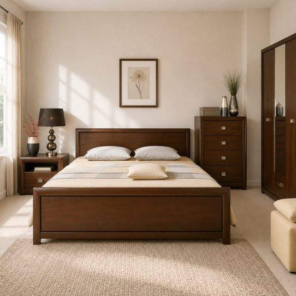 Modern Sheesham wooden bed for bedroom Pakistan Homefactree