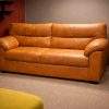 cloud rust faux leather sofa