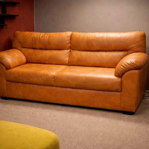 cloud rust faux leather sofa