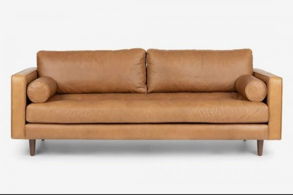 leatherite sofa rust