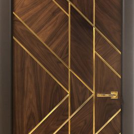 wooden door gold strip
