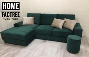 Green kyoto velvet sectional sofa