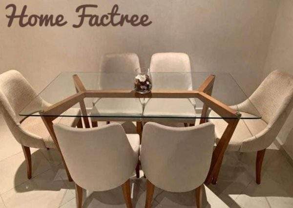 slim dining chairs and table