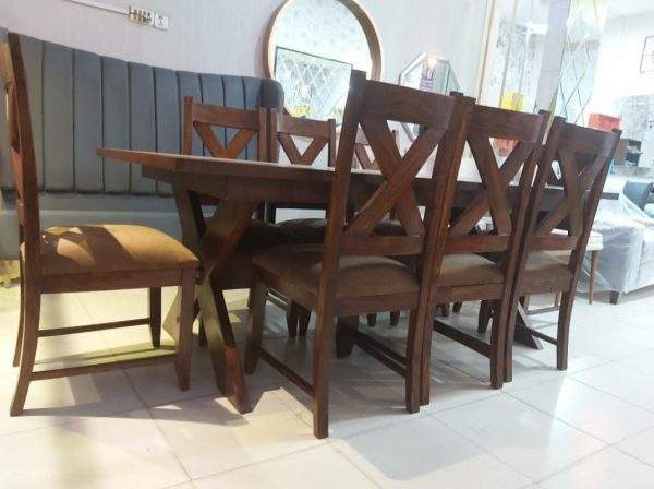 wooden dining cross modern table pakistan