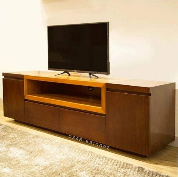 media console in brown wooden finish sale in islamabad furniture store