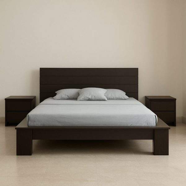 wooden curved bed