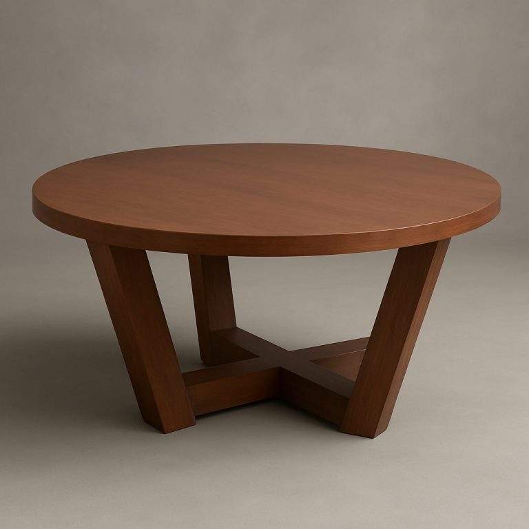 round table in sheesham wood brown finish