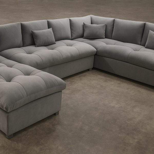 u shape sofa in grey