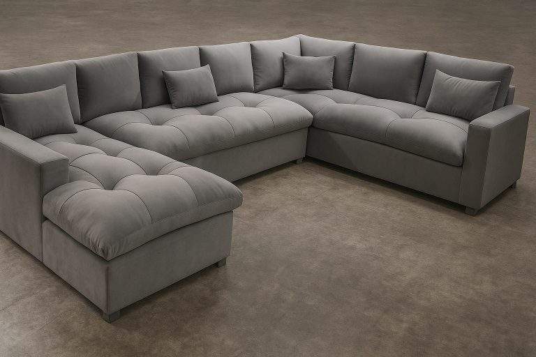 u shape sofa in grey