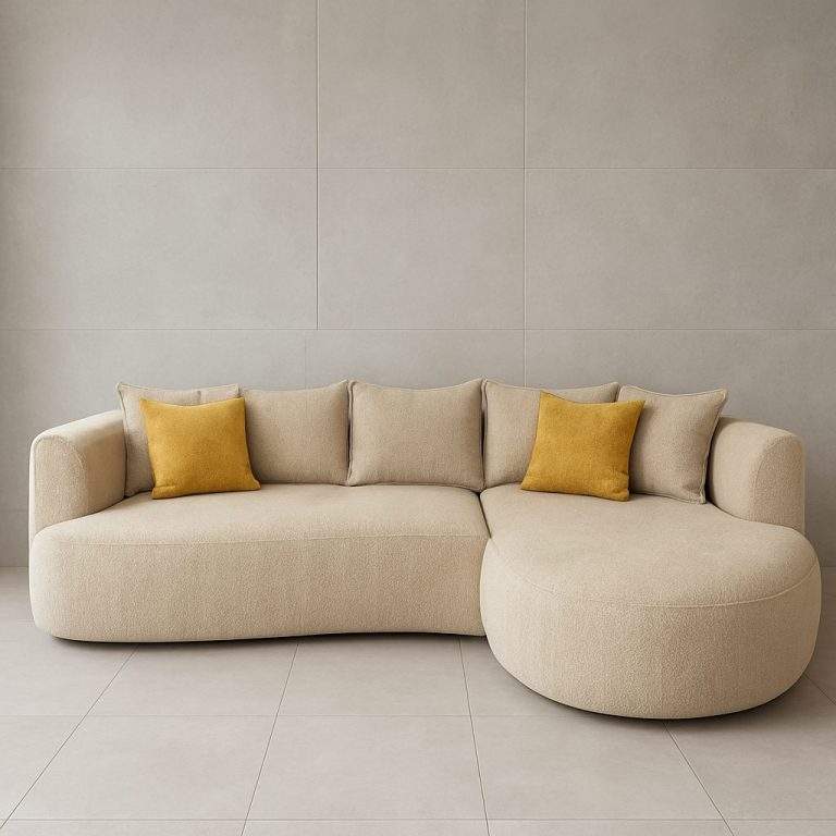 curved sectional sofa beige