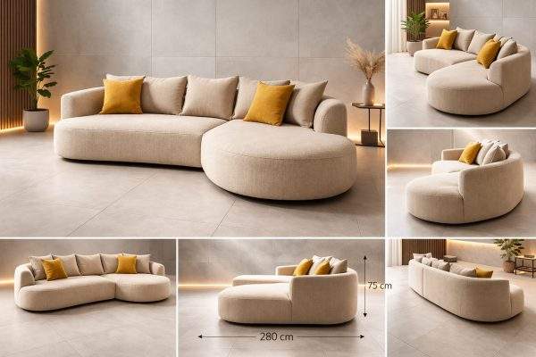 curved l shape sofa