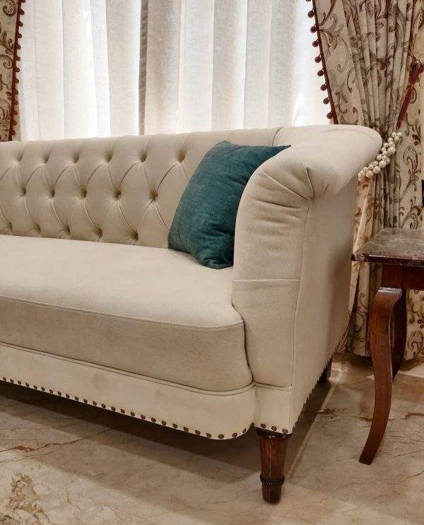 Luxury drawing room furniture with tufted upholstery Custom made luxury sofa set Pakistan Homefactree