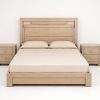 Napoli Motion modern brown bed set in oak wood