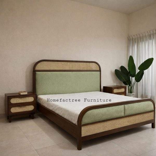 Hanguk Korean Bed modern king size wooden cane and upholstered bed by Homefactree