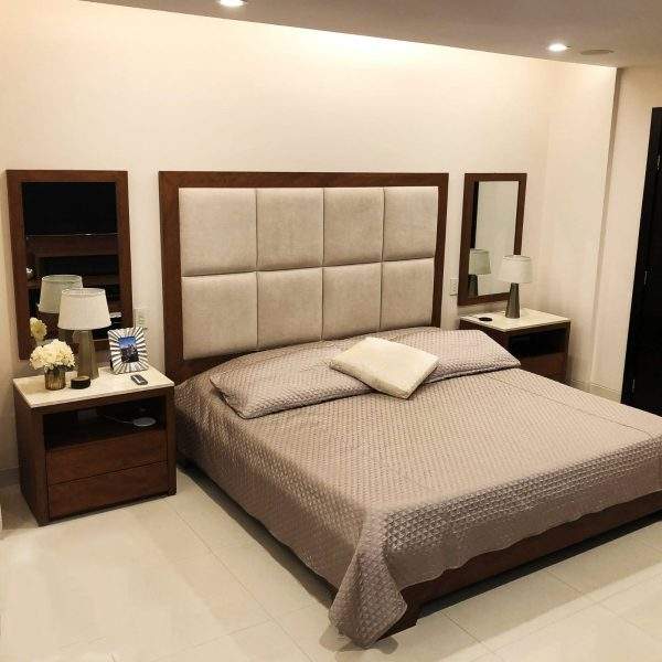 guest room bed Pakistan Sakartvelo bedroom set with matching side tables and mirror