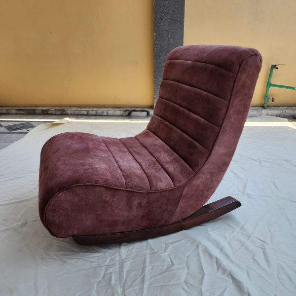 Chenille Rocking Chair with wooden rocking base Homefactree