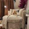 Plush love seat in Pakistan with fluffy textured upholstery