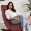 burgundy chenille upholstered rocking chair Pakistan Homefactree