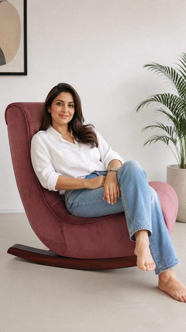 burgundy chenille upholstered rocking chair Pakistan Homefactree