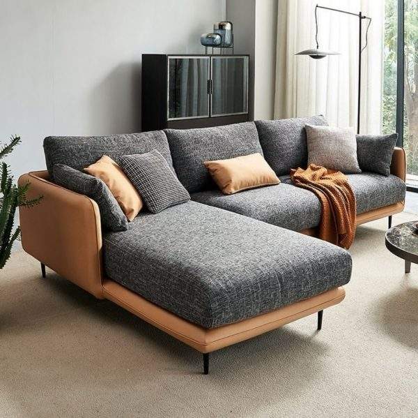 An L shaped silhouette designed for comfortable modern living spaces.