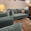 Sky Velvet Sofa Set in plush blue velvet for modern living room