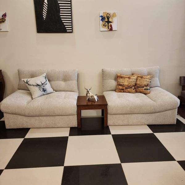 Modern Modular Sofa Homefactree Pakistan Two piece modular sofa arranged back to back by Homefactree